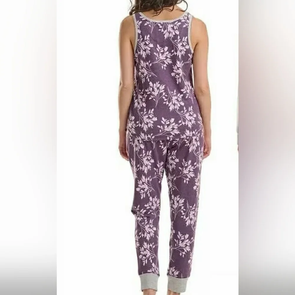 Live Love Lounge Karen Neuburger Purple Floral Pajama Set Large